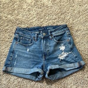 Old Navy Blue Jean Shorts with Distressed Cuffed Hem